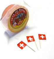 Originalus AOP "Tete de Moine" sūris, skirtas Girolle puskepalis Apie 400 g (be šalto pristatymo) + 3 šveicariškos vėliavėlės
