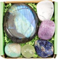 QianCannaor kristalai gydomųjų akmenų rinkinys, natūralūs mineralai ir brangakmeniai nerimui, atsipalaidavimui, stresui, kristalų terapijai, meditacijai, Reiki, gydomųjų kristalų dovanų rinkinys