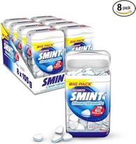 SMINT 2H Clean Breath Peppermint, 8 didelės pakuotės skardinės su 150 mėtų pastilių, be cukraus, daugiau nei 2 valandas gaivaus burnos kvapo, 8 x 105 g