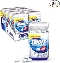 SMINT 2H Clean Breath Peppermint, 8 didelės pakuotės skardinės su 150 mėtų pastilių, be cukraus, daugiau nei 2 valandas gaivaus burnos kvapo, 8 x 105 g