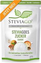 STEVIAGO ES cukrus (klasikinis) - 1:1 cukraus pakaitalas iš eritritolio ir stevijos (98% Reb-A), 0 kalorijų, veganiškas, tinka keto dietai ir mažai angliavandenių turinčiai dietai, 1 kg, maišelis