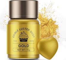 Wwtop Gold Edible Glitter - 15g blizgučių milteliai gėrimams, beskoniai maisto blizgučiai šokoladui, velykiniams tortams, fondantui, keksiukams, braškėms, gėrimams, skysčiams