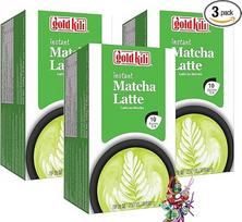 Yoaxia ® - 3 pakuotės - [3 x 250 g (10 x 25 g)] Gold Kili Instant Matcha Latte Drink/Matcha Latte + mažas laimės pakabukas nemokamai