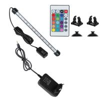 Akvariumo panardinamoji lempa Žuvų rezervuaro apšvietimo juosta Vandens oro burbuliukų lemputės vandeniui atsparus nuotolinio valdymo pultas 28 cm 48 cm 5050 RGB LED 16 rūšių spalvų EU kištukas 48cm