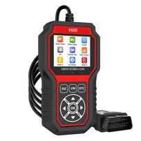 Profesionalus DTC paieškos gedimų kodų automobilio diagnostikos įrankis OBD2 skeneris Akumuliatoriaus įtampos nustatymas Spalvotas ekranas 2,8 colio Diagnostinis deguonies jutiklio testas Black Red
