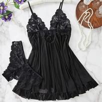 Raudonos Seksualios Naktinės Pižamos Erotiniai Apatinio Trikotažo Rinkiniai Skaidrus Porno Nėrinių Liemenėlė ir Kelnaičių Rinkinys Lingerie Moterims Karštas Apsirengimas Nakčiai Babydoll Suknelė S