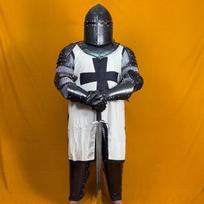 Juodi Kryžiuočių Templierių Šarvai Viduramžių Karių Kostiumas LARP, Cosplay Ekspozicijai Puikiai tinka Kolekcionieriams, Istorijos Entuziastams black