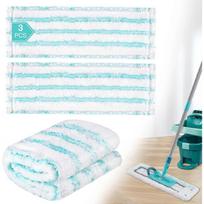 3 vnt. atsarginių šluostės užvalkalų Leifheit Profi XL Micro Duo / Profi XL Cotton Plus visų grindų šluotų kotams, greitai šalina dėmes, efektyvūs balta