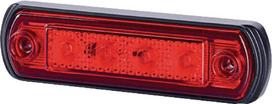 Gabaritinis žibintas LED, 0,5/1W, stačiakampė, 12/24V, raudona, 82x31x15mm, 4 LED, gopart