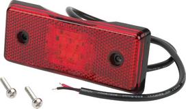 Gabaritinis žibintas LED, stačiakampė, 12/24 V, raudona, tvirtinama varžtais, "Britax
