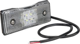 Gabaritinis žibintas LED, stačiakampė, 12/24 V, balta, tvirtinama varžtais, "Britax
