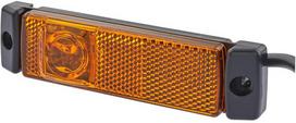 Gabaritinis žibintas LED, 1,20 W, stačiakampė, 24 V, geltona, tvirtinama varžtais, 130x32 mm AMP kištukas, 1 LED, Hella