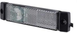 Gabaritinis žibintas LED, 1,20 W, stačiakampė, 24 V, balta, tvirtinama varžtais, 1 LED, "Hella
