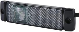 Gabaritinis žibintas LED, 1,20 W, stačiakampė, 24 V, balta, tvirtinama varžtais, 130x32 mm, greitasis ryšys, 1 LED, "Hella