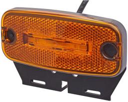 Gabaritinis LED žibintas, stačiakampio formos, 24 V, gintarinės spalvos, tvirtinami varžtais, 2 LED, "Hella