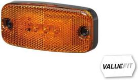 Gabaritinis LED žibintas, stačiakampio formos, 9/36 V, gintariniai, tvirtinami varžtais, 111x20x51 mm, 3 šviesos diodai, "Hella ValueFit