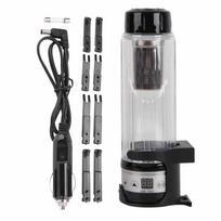12V / 24V 95W 420ml Automobilinis elektrinis virdulys Kelioninis arbatos puodelis Vandens šildymo puodelis Butelių laikiklis (Juoda) juoda