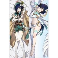 Dakimakura Anime Venti Genshin Impact Iškirptė Nuogas Užpakalis Didelės Krūtys Dvipusis Spaudinys Pilno Dydžio Kūno Pagalvės Užvalkalas Suaugusiems peach&40X120CM