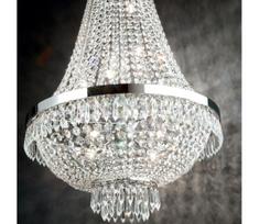 Ideal Lux - LED Krištolinis sietynas ant grandinės CAESAR 6xG9/3W/230V diametras 38 cm chromas