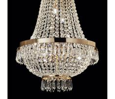 Ideal Lux - LED Krištolinis sietynas ant grandinės CAESAR 6xG9/3W/230V diametras 38 cm auksas
