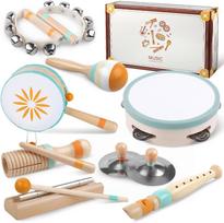 Montessori medinių muzikos instrumentų rinkinys vaikams 8in1