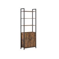 Pastatoma knygų lentyna su 2 durelėmis | 24 x 60 x 159,5 cm | Ruda