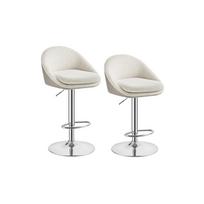 Bouclé baro kėdės su atlošu | 60-81 cm | 2 vnt. kompl. | Balta