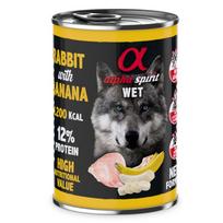 ALPHA SPIRIT konservas šunims su triušiena ir bananais 400g 6 vnt