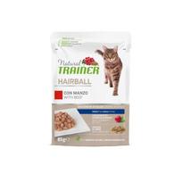 Natural Trainer Cat Hairball jautiena konservai katėms su jautiena 85g