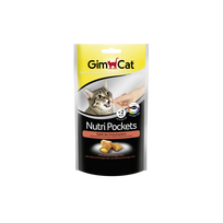 GimCat Nutri Pockets with Salmon & Omega 3&6 skanėstai katėms su Lašiša, Omega 3 ir 6 riebalų rūgštimis 60g