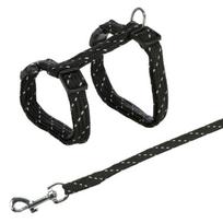 TRIXIE Kačiukų petnešos su pavadėliu, atspind., 27-45cm/10mm, 1.3m