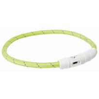 1.1_12702 TRIXIE LED antkaklis USB, TPU/nailonas, L-XL 65cm/7 mm, žalias (pak.2)