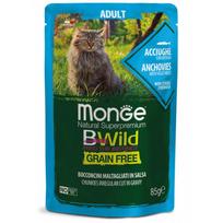 Monge BWild kons. pašaras katėms su ančiuviais ir daržovėmis padaže 85g
