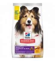 Hill's Science Plan Canine Adult Sensitive Stomach and Skin Chicken sausas maistas šunims - 14 Kg