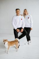 Baltas unisex džemperis su BEST FRIENDS logotipu - M