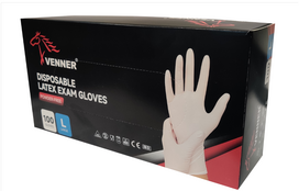 Vienkartinės lateksinės pirštinės be pudros LATEX-60, XL dydžio, 100 vnt.