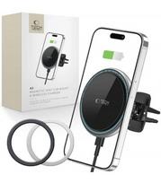 Juodas automobilinis magnetinis telefono laikiklis su 15w belaidžio krovimo funkcija "Tech-Protect A2 Vent"