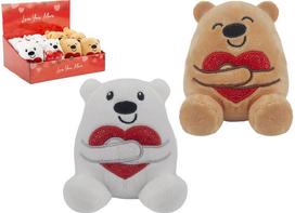 Pliušinis žaislas LOVE BEAR HUGGING SHINY HEART 10CM įv. rūšys