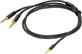 Proel 3.5mm stereo male - 2 x 6.3mm mono male, 5m, black (PRCHLP170LU5)