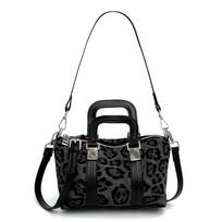 Leopard print retro bag autumn and winter high-quality niche boston bag new fashion single shoulder crossbody bag
