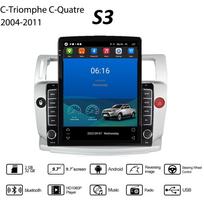 Android Carplay Car Radio Tesla vertikalus ekranas skirtas Citroen C4 C-Triomphe C-Quatre 2004-2011 GPS Navigator Multimedia Video Player 2+32GB