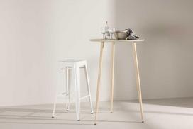 Venture Design Baro stalas, Plaza, ⌀70 cm, balta kalkė