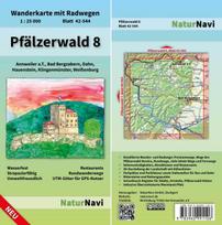 Pfälzerwald 8. Blatt 42-544, 1 : 25 000: Wanderkarte mit Radwegen. Annweiler a.T., Bad Bergzabern, Dahn, Hauenstein, Klingenmünster, Weißenburg