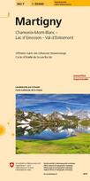 Swisstopo 1 : 50 000 Martigny: Vallée du Trient - Col du Grand St-Bernard. Carte d'excursions officielle de la FSTP