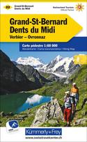 Grand-St-Bernard - Dents du Midi, Verbiez, Ovronnaz Wanderkarte: 1:60 000, waterproof, Freemap on Smartphone included