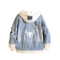 Vyriški ir moteriški džinsiniai švarkai iš „Spider“ serijos, madingi drabužiai, porų drabužiai, džemperiai su gobtuvu. S
