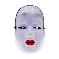 Rankų darbo balta japoniška no kaukė - Sun Jiro Oni Hannya modelis pasirodymams ir animacijai