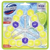 WC valiklis-gaiviklis DOMESTOS POWER 5 LIME, 3X50G