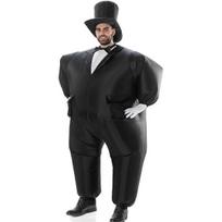 Pripučiamas juodaodžio džentelmeno kostiumas, suaugusiems One size, 150-190cm juoda