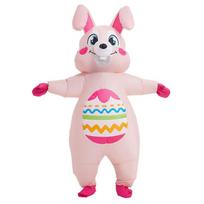 Velykų zuikučio karnavalinis kostiumas, pripučiamas kostiumas suaugusiems One size, 150-190cm rožinė